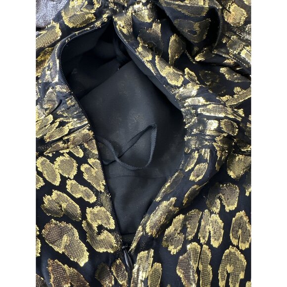 A.L.C. Women's Logan Metallic Print Silk Long Sleeve Blouse Size 8 - Picture 13 of 13